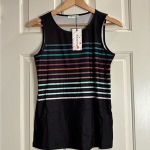 Spice Black Striped Women's Tank Top